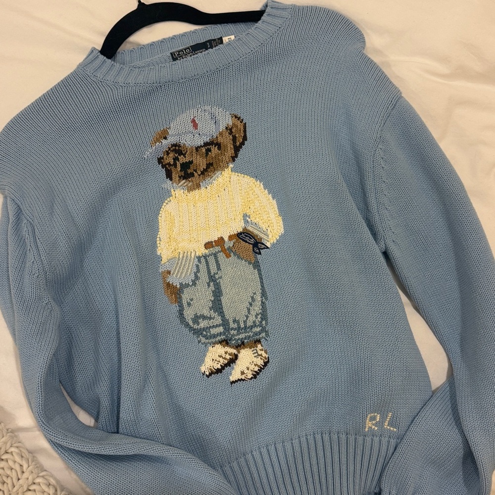 Polo Ralph Lauren Light Blue teddy bear sweater